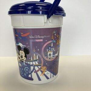 Disney World Parks 50th Anniversary Popcorn Bucket Mickey Minnie Castle Lid